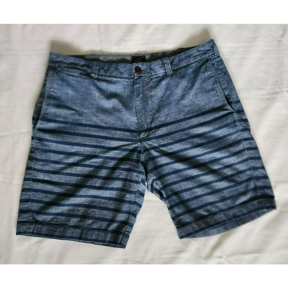 J. Crew Station Men's Stanton Indigo Striped Casual Chino Shorts Size W33 - Picture 3 of 13